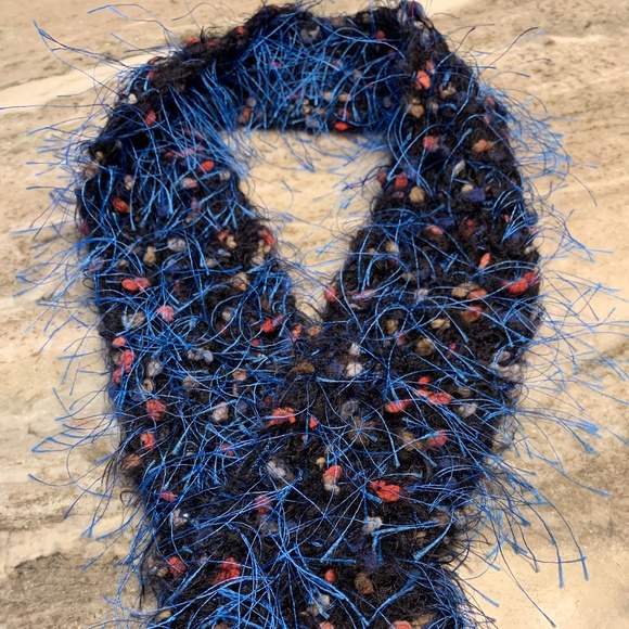 Artistic scarf in a dimensional and unique-multi color yarn. Cute - Picture 1 of 8